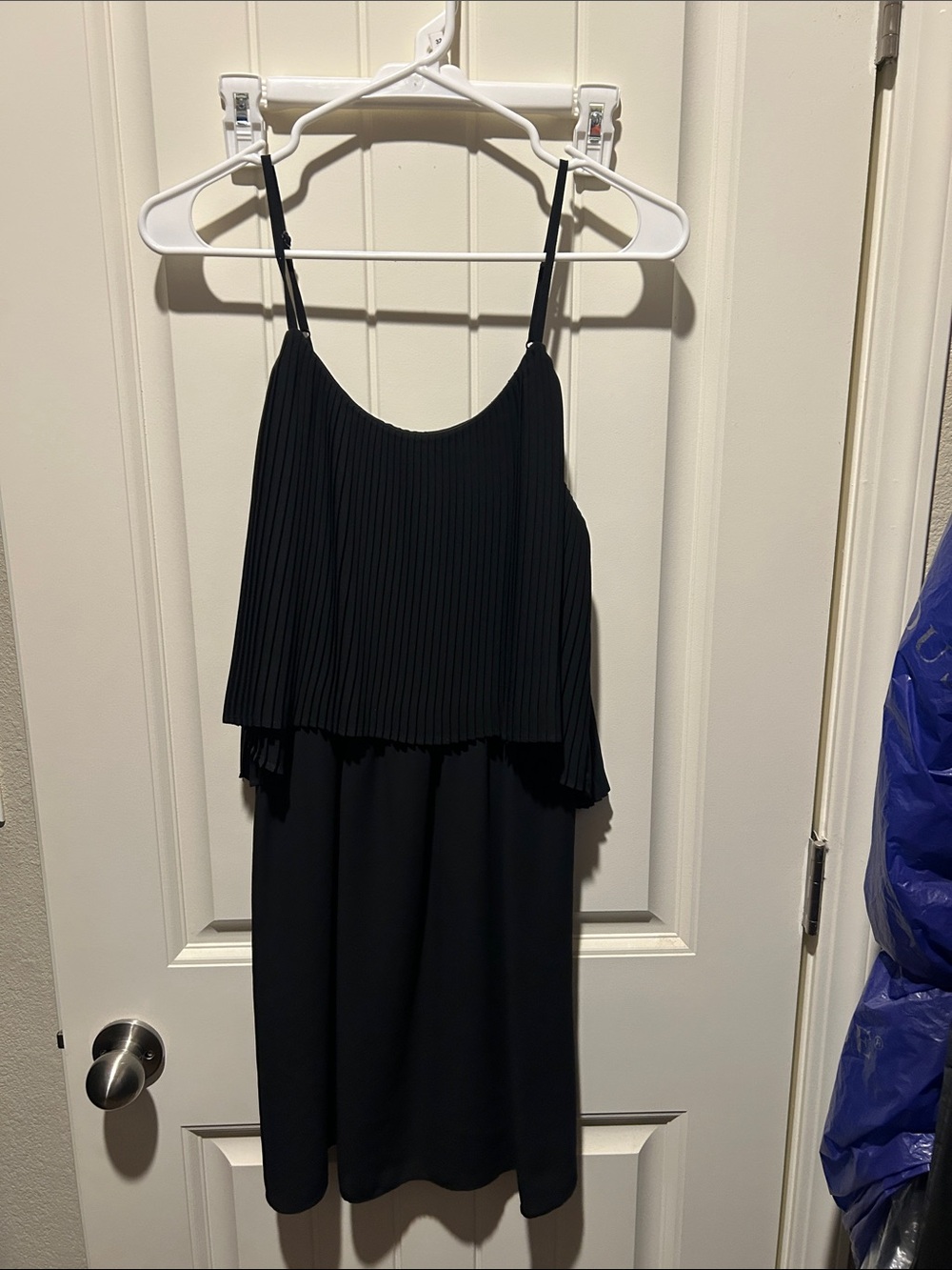 Massimo Black Pleated Layered Midi Dress